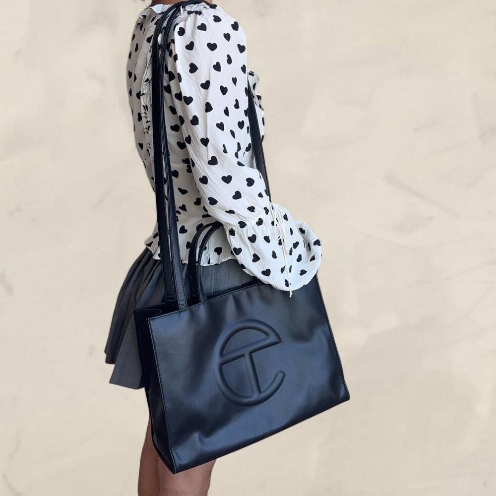telfar black medium shopping bag